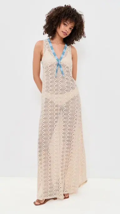 House of Aama Lace Crochet Maxi Coverup Dress | Thumbnail 2 House of Aama Lace Crochet Maxi Coverup Dress | Thumbnail 2