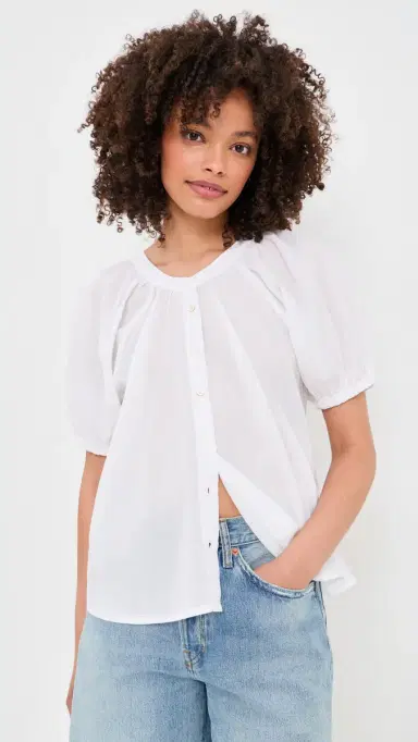 Faherty Voile Lettie Top White | Thumbnail 2