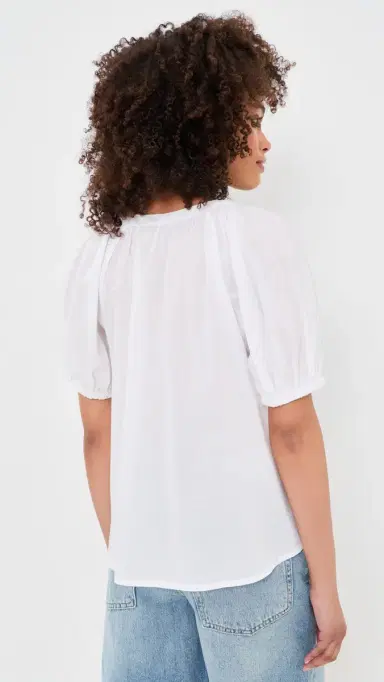 Faherty Voile Lettie Top White | Thumbnail 3