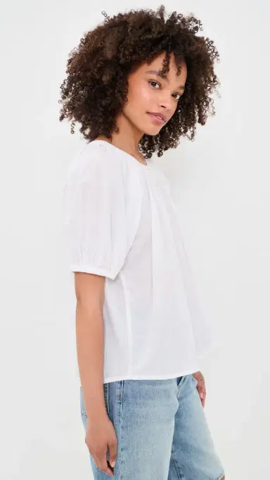 Faherty Voile Lettie Top White | Thumbnail 4