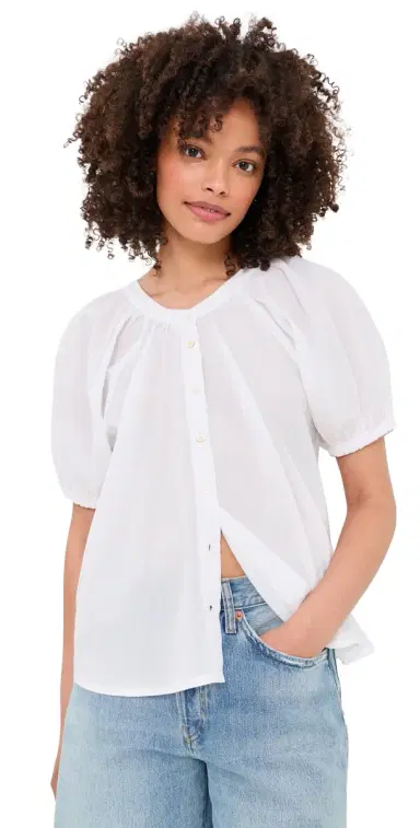 Faherty Voile Lettie Top White | Thumbnail 1