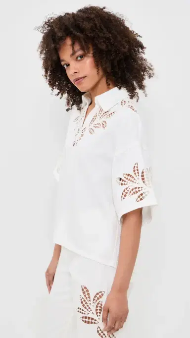 rag & bone Lucy Floral Cutout Denim Shirt White Floral | Thumbnail 4 rag & bone Lucy Floral Cutout Denim Shirt White Floral | Thumbnail 4