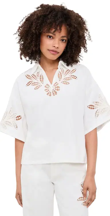 rag & bone Lucy Floral Cutout Denim Shirt White Floral | Thumbnail 1 rag & bone Lucy Floral Cutout Denim Shirt White Floral | Thumbnail 1