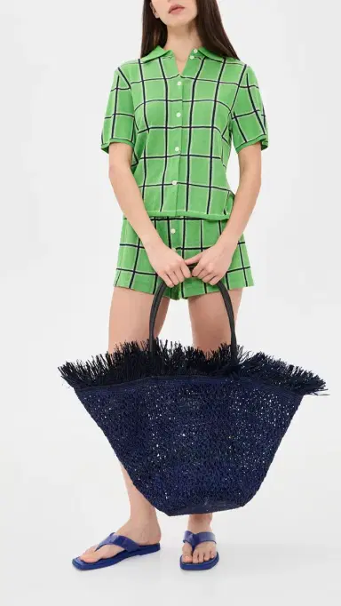 BTB Los Angeles Trina Fringe Tote Navy One Size | Thumbnail 3 BTB Los Angeles Trina Fringe Tote Navy One Size | Thumbnail 3