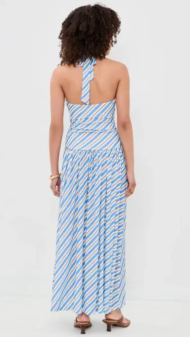 MINKPINK Sancia Halter Midi Dress Blue/White Stripe | Thumbnail 3 MINKPINK Sancia Halter Midi Dress Blue/White Stripe | Thumbnail 3