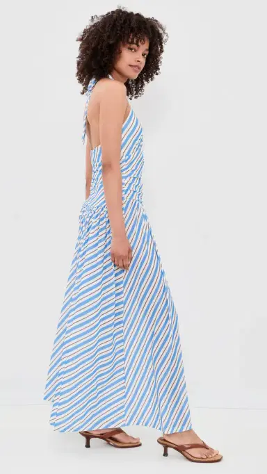 MINKPINK Sancia Halter Midi Dress Blue/White Stripe | Thumbnail 4 MINKPINK Sancia Halter Midi Dress Blue/White Stripe | Thumbnail 4