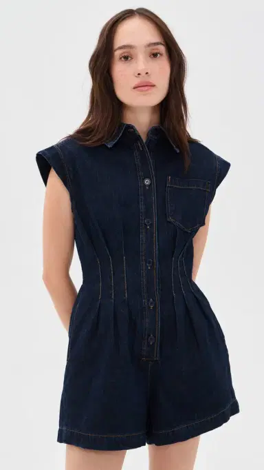 Line & Dot Flavia Denim Romper Indigo | Thumbnail 2 Line & Dot Flavia Denim Romper Indigo | Thumbnail 2