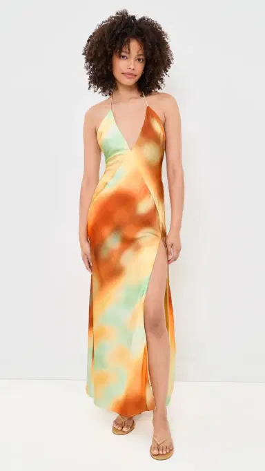 Bardot Lizbeth Halter Maxi Dress Sunrise Abstract 4 | Thumbnail 2