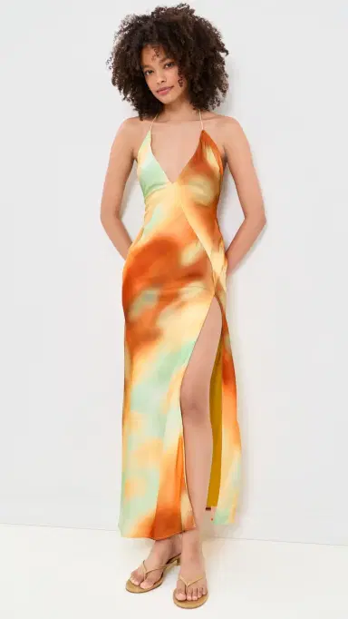 Bardot Lizbeth Halter Maxi Dress Sunrise Abstract 4 | Thumbnail 5