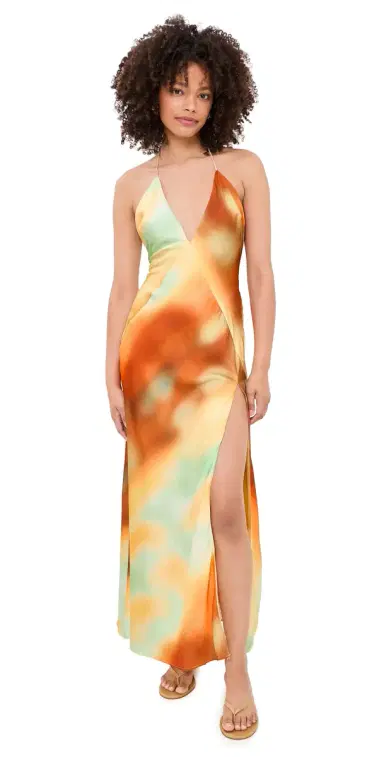 Bardot Lizbeth Halter Maxi Dress Sunrise Abstract 4 | Thumbnail 1