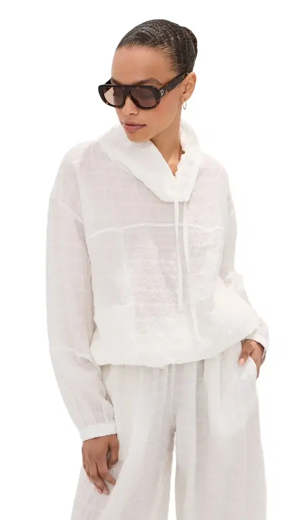 LE BOP Carson Checked Anorak White