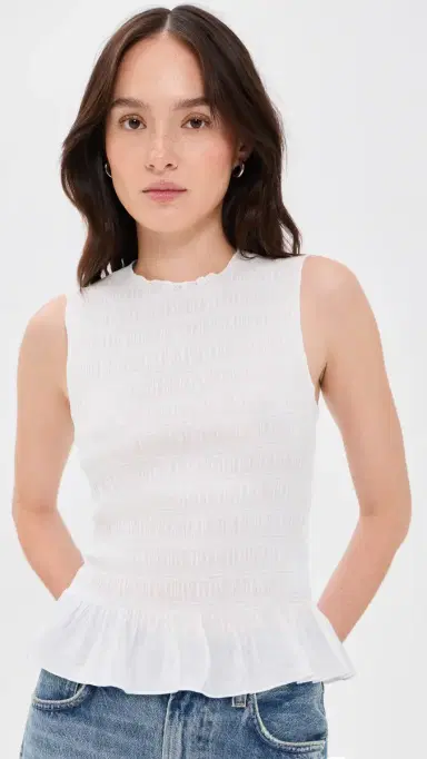 Pistola Phoebe Smocked Tank Le Blanc S | Thumbnail 2