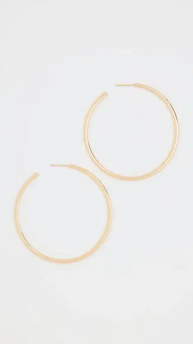 Jennifer Fisher 2 Thread Hoops Yellow Gold One Size | Thumbnail 2