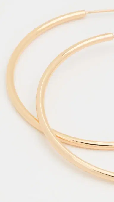 Jennifer Fisher 2 Thread Hoops Yellow Gold One Size | Thumbnail 4