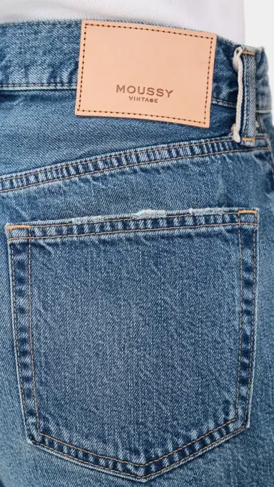 Moussy Vintage Natick Denim Shorts Blue | Thumbnail 6