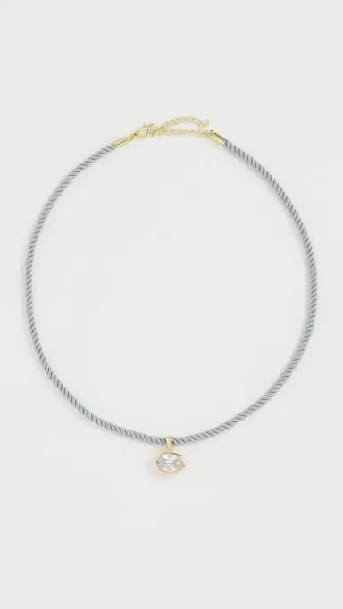 By Adina Eden Bezel Charm & Colored Rope Necklace | Thumbnail 2