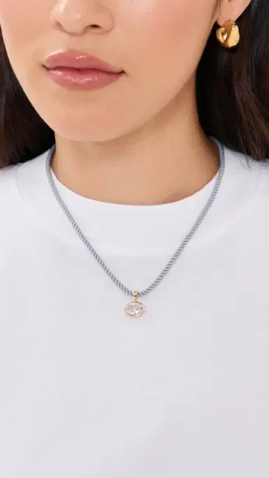 By Adina Eden Bezel Charm & Colored Rope Necklace | Thumbnail 3