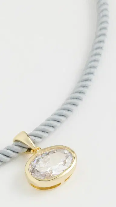 By Adina Eden Bezel Charm & Colored Rope Necklace | Thumbnail 4
