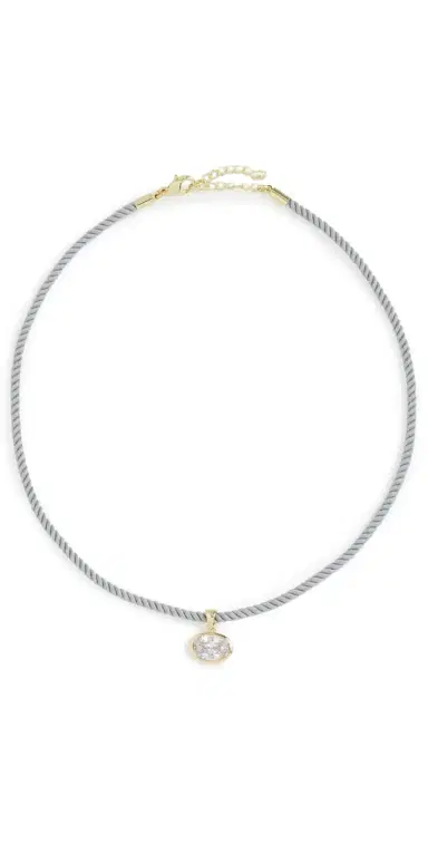 By Adina Eden Bezel Charm & Colored Rope Necklace | Thumbnail 1