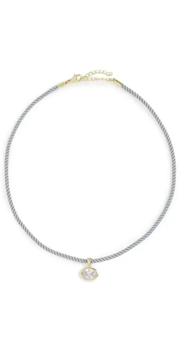 By Adina Eden Bezel Charm & Colored Rope Necklace Gold One Size