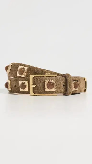 AUREUM No. 2 Mocha Suede Studded Belt Mocha M/L | Thumbnail 2