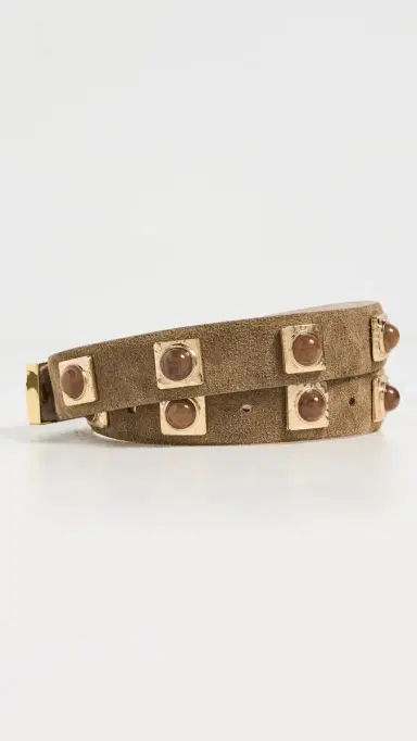 AUREUM No. 2 Mocha Suede Studded Belt Mocha M/L | Thumbnail 4