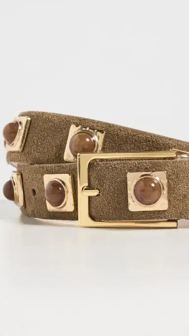 AUREUM No. 2 Mocha Suede Studded Belt Mocha M/L | Thumbnail 5