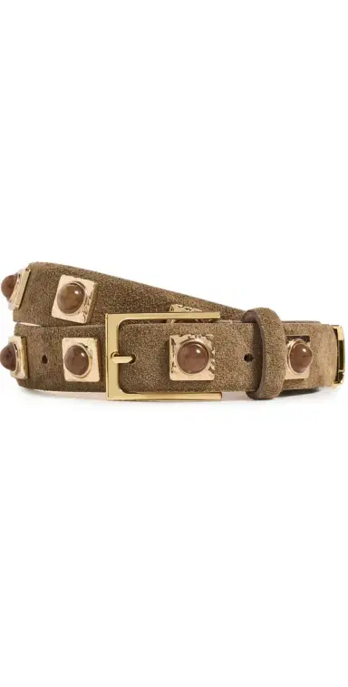 AUREUM No. 2 Mocha Suede Studded Belt Mocha M/L | Thumbnail 1
