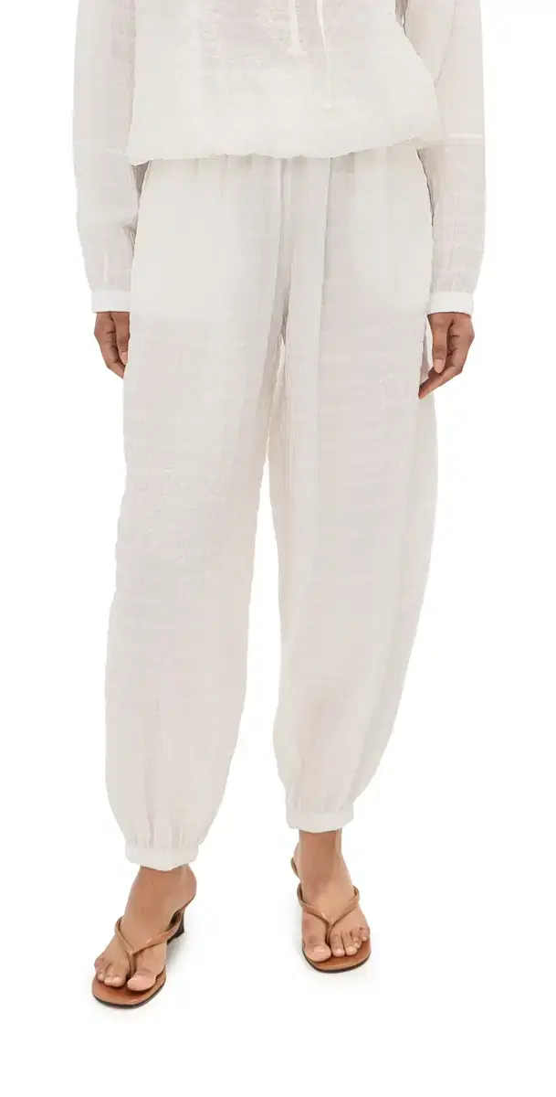 LE BOP Andi Checked Pants White