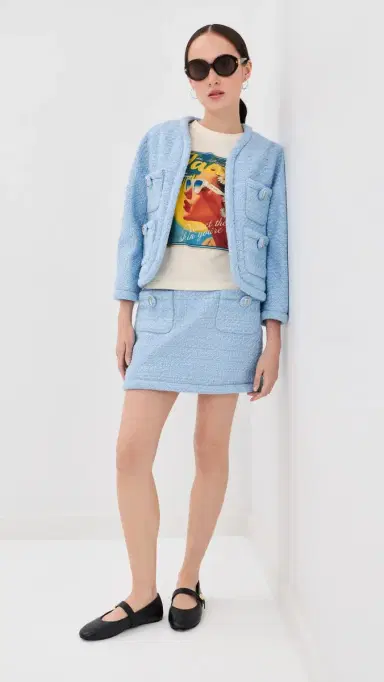 Marc Jacobs Tweed Skirt Blue Mist | Thumbnail 5