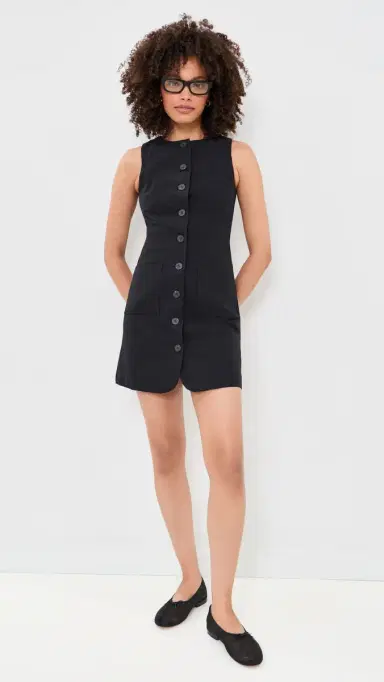 ALIGNE Leah Linen Mix Dress Black | Thumbnail 5