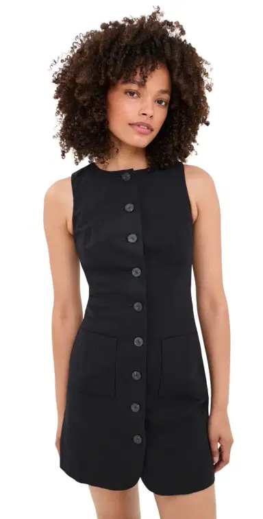ALIGNE Leah Linen Mix Dress Black | Thumbnail 1