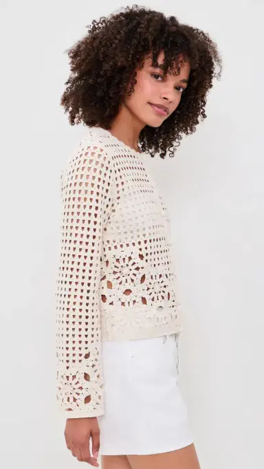 Frame The Postcard Cardigan Cream S | Thumbnail 4 Frame The Postcard Cardigan Cream S | Thumbnail 4