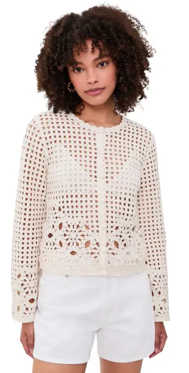 Frame The Postcard Cardigan Cream S | Thumbnail 1 Frame The Postcard Cardigan Cream S | Thumbnail 1