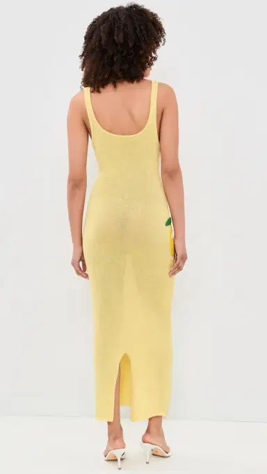 Leslie Amon Citron Knit Tank Coverup Dress Lemon S | Thumbnail 3