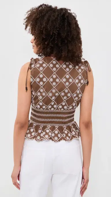 RAILS Rizzo Top Cocoa Daisy Embroidery | Thumbnail 3