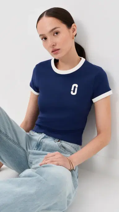 Marc Jacobs Pop J arc Ringer Baby Tee Navy ulti | Thumbnail 2 Marc Jacobs Pop J arc Ringer Baby Tee Navy ulti | Thumbnail 2