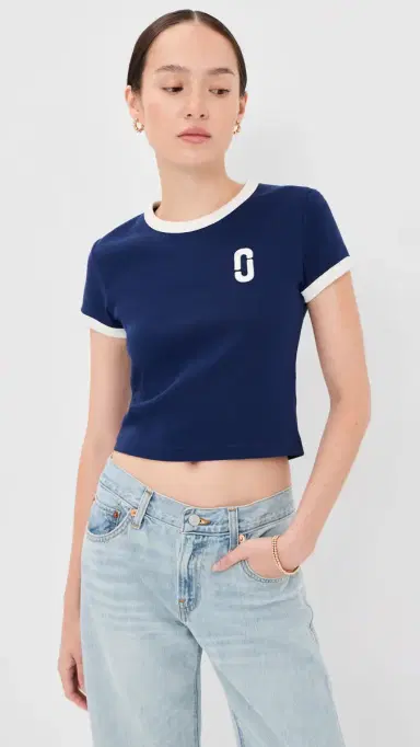 Marc Jacobs Pop J arc Ringer Baby Tee Navy ulti | Thumbnail 3 Marc Jacobs Pop J arc Ringer Baby Tee Navy ulti | Thumbnail 3