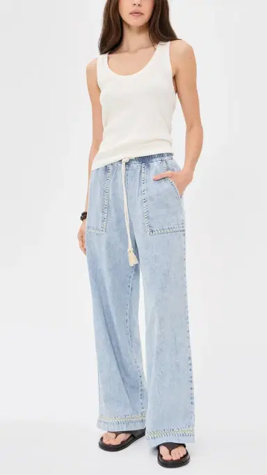 RAILS Campo Pants Bleached Indigo Blanket Stitch L | Thumbnail 5 RAILS Campo Pants Bleached Indigo Blanket Stitch L | Thumbnail 5
