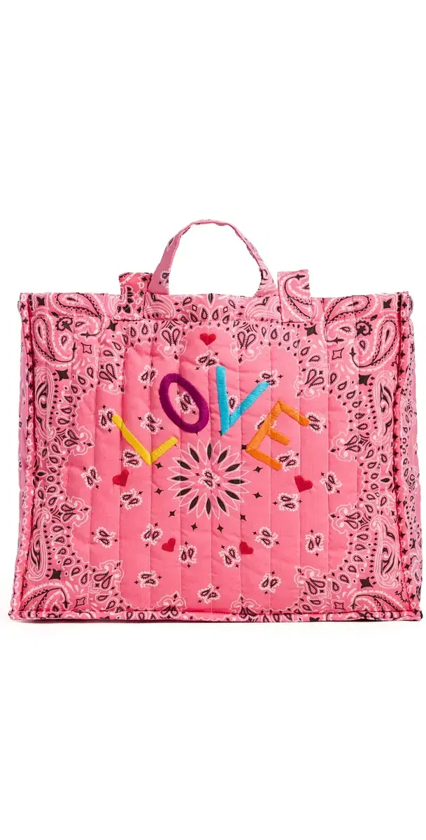 Quilted Maxi Cabas Tote Bag Strawberry/Pale Pink One Size