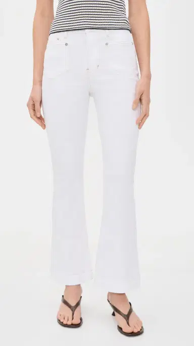Veronica Beard Jean Carson Ankle Flare Jeans White | Thumbnail 2 Veronica Beard Jean Carson Ankle Flare Jeans White | Thumbnail 2
