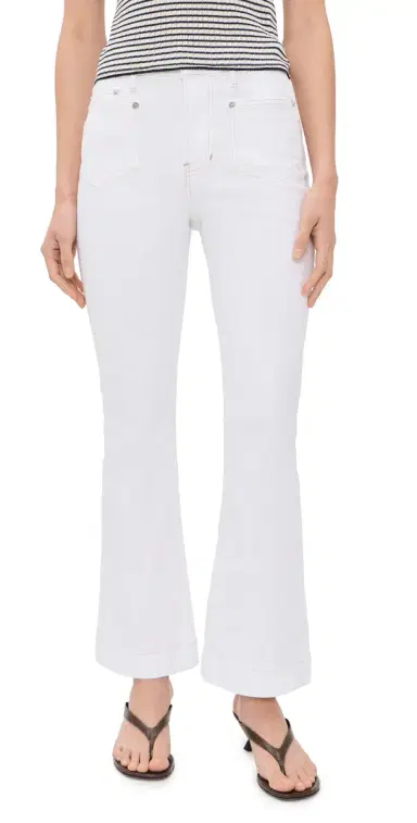 Veronica Beard Jean Carson Ankle Flare Jeans White | Thumbnail 1 Veronica Beard Jean Carson Ankle Flare Jeans White | Thumbnail 1