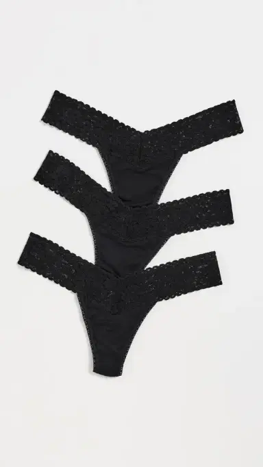 Hanky Panky DreamEase Low Rise Thong 3 Pack Black One Size | Thumbnail 2