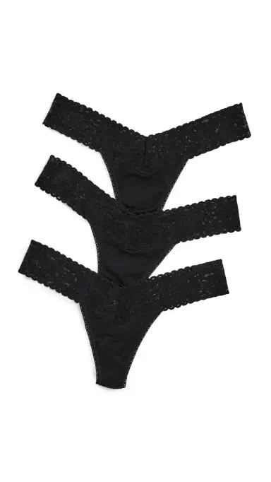 Hanky Panky DreamEase Low Rise Thong 3 Pack Black One Size | Thumbnail 6