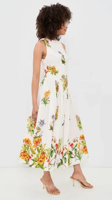 Hemant & Nandita Boat Neck axi Dress White | Thumbnail 4 Hemant & Nandita Boat Neck axi Dress White | Thumbnail 4