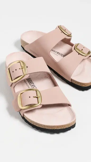 Birkenstock Arizona Big Buckle Printed Footbed Sandals Soft Pink | Thumbnail 5