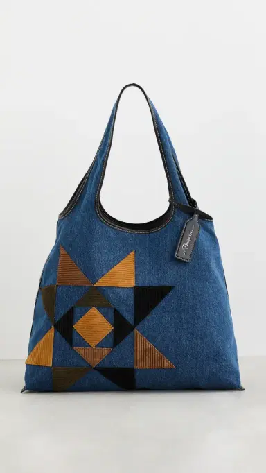 3.1 Phillip Lim Suede Quilted Denim Market Tote | Thumbnail 2 3.1 Phillip Lim Suede Quilted Denim Market Tote | Thumbnail 2