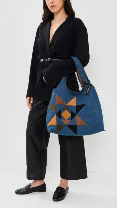 3.1 Phillip Lim Suede Quilted Denim Market Tote | Thumbnail 3 3.1 Phillip Lim Suede Quilted Denim Market Tote | Thumbnail 3