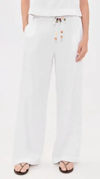 Little Lies Beaded Belt Pants White | Thumbnail 2