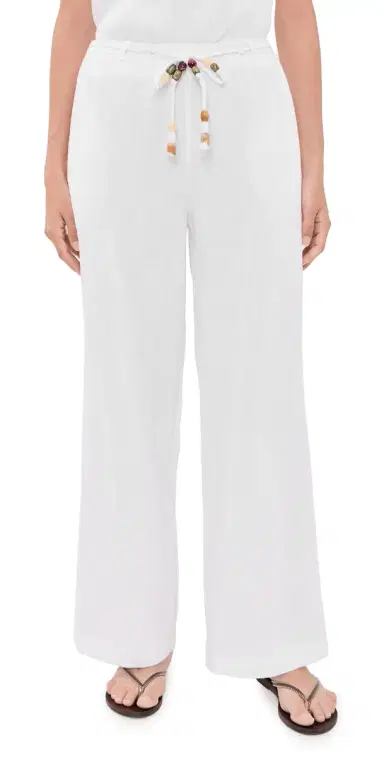 Little Lies Beaded Belt Pants White | Thumbnail 1